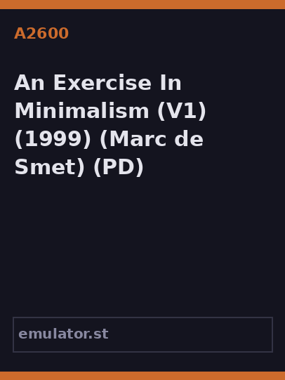 An Exercise In Minimalism