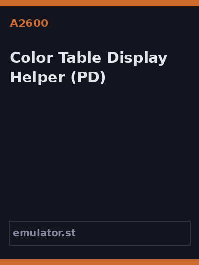 Color Table Display Helper