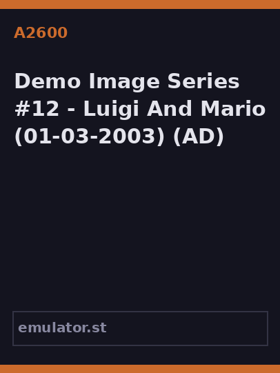 Demo Image Series #12 - Luigi And Mario