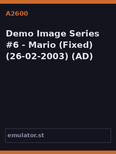 Demo Image Series #6 - Mario