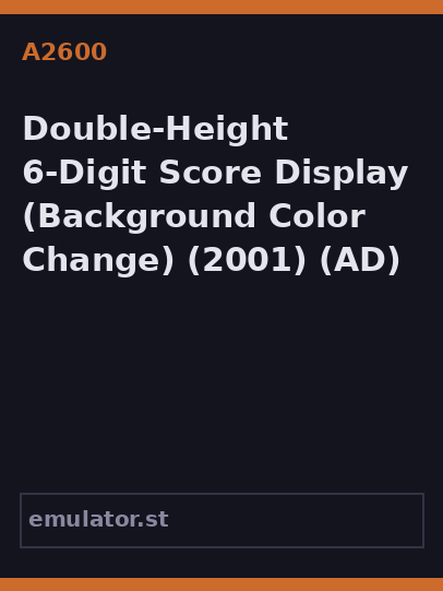 Double-Height 6-Digit Score Display