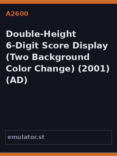 Double-Height 6-Digit Score Display