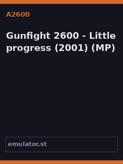 Gunfight 2600 - Little progress...
