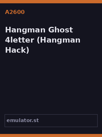 Hangman Ghost 4letter