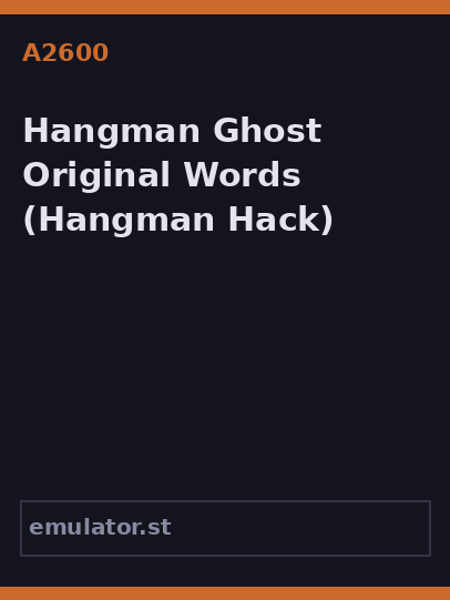 Hangman Ghost Original Words