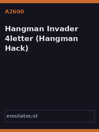 Hangman Invader 4letter