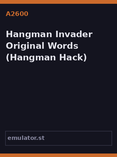 Hangman Invader Original Words
