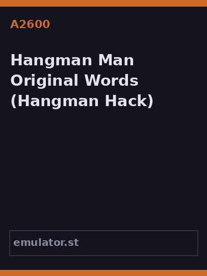 Hangman Man Original Words