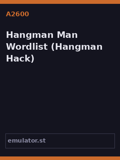 Hangman Man Wordlist