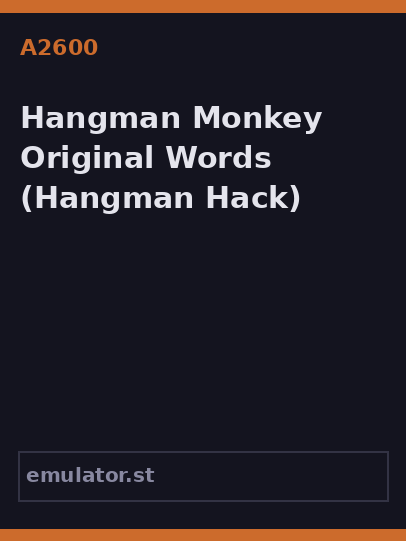 Hangman Monkey Original Words
