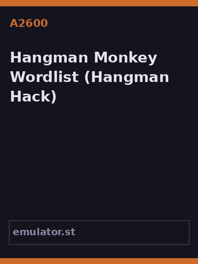Hangman Monkey Wordlist