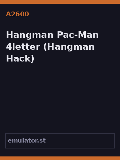 Hangman Pac-Man 4letter