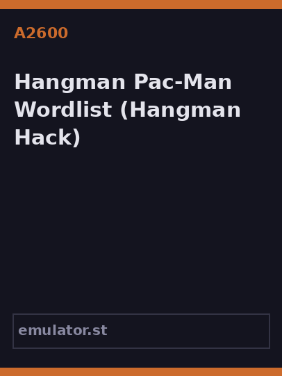 Hangman Pac-Man Wordlist