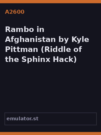 Rambo in Afghanistan by Kyle Pittman