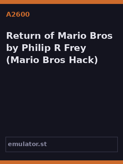 Return of Mario Bros by Philip R. Frey
