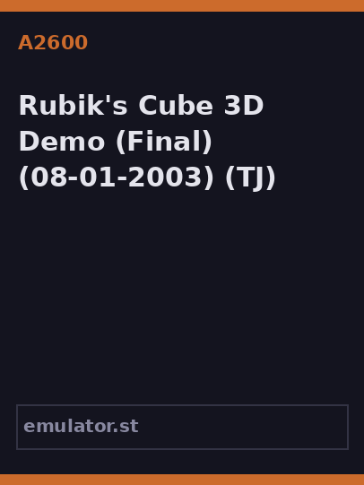 Rubik's Cube 3D Demo