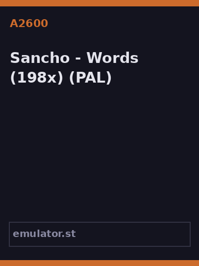 Sancho - Words