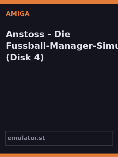 Anstoss - Die Fussball-Manager-Simulation