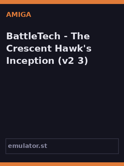 BattleTech - The Crescent Hawk's Inception