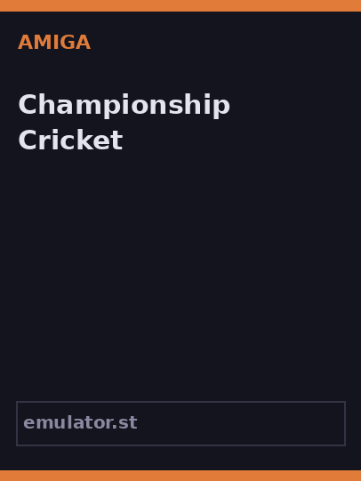 Championship Cricket