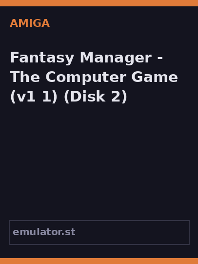 Fantasy Manager - The Computer Game