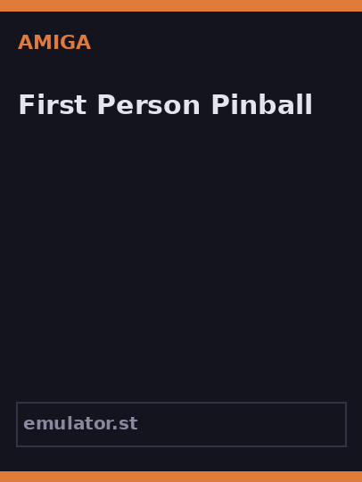 First Person Pinball