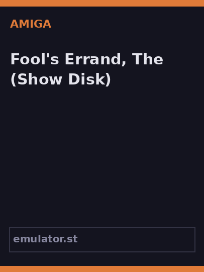Fool's Errand, The