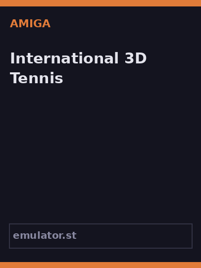 International 3D Tennis