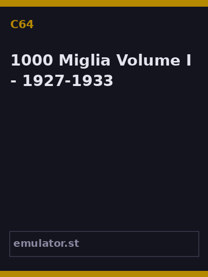 1000 Miglia Volume I - 1927-1933
