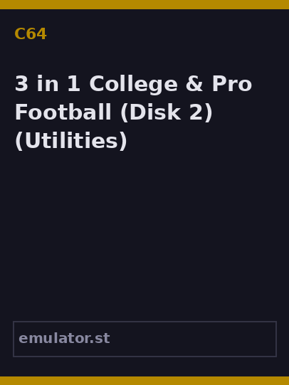 3 in 1 College & Pro Football