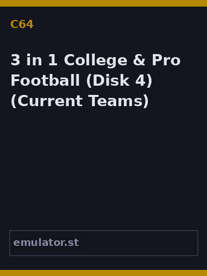 3 in 1 College & Pro Football