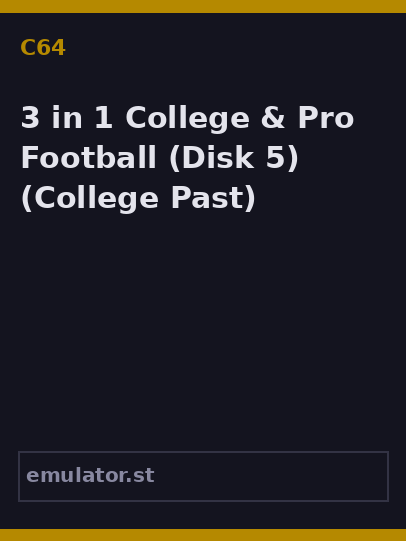 3 in 1 College & Pro Football