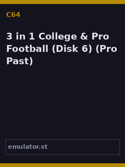 3 in 1 College & Pro Football