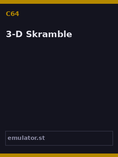 3-D Skramble