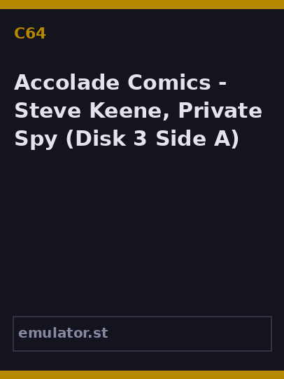 Accolade Comics - Steve Keene, Private Spy