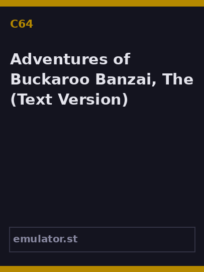 Adventures of Buckaroo Banzai, The