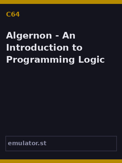 Algernon - An Introduction to Programming Logic