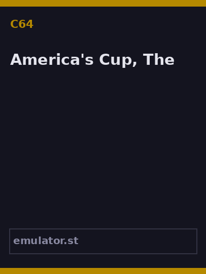 America's Cup, The