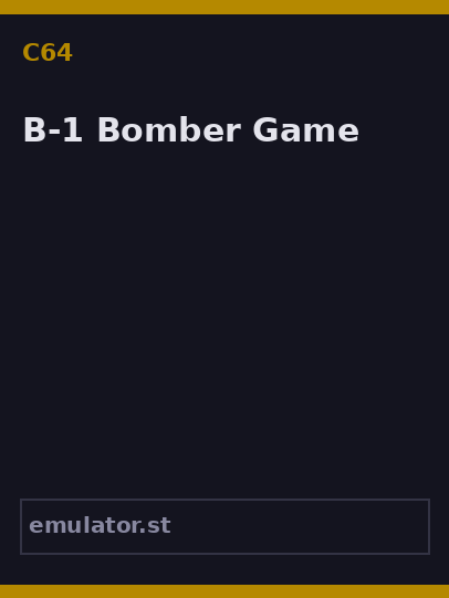 B-1 Bomber Game