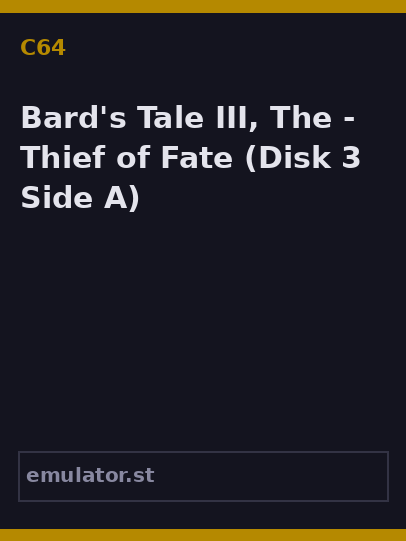Bard's Tale III, The - Thief of Fate