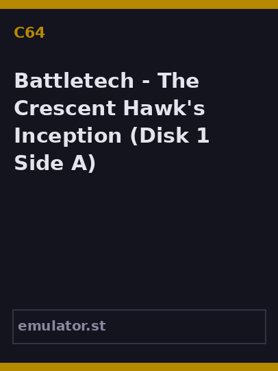 Battletech - The Crescent Hawk's Inception