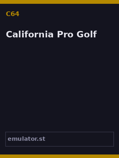 California Pro Golf