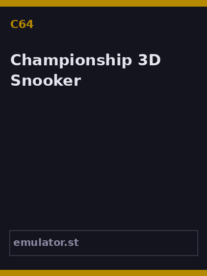 Championship 3D Snooker