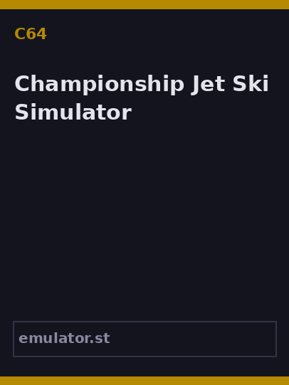 Championship Jet Ski Simulator