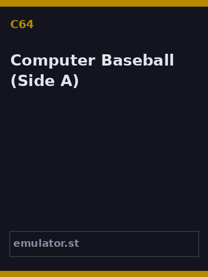 Computer Baseball