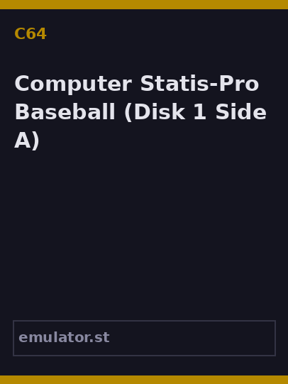 Computer Statis-Pro Baseball