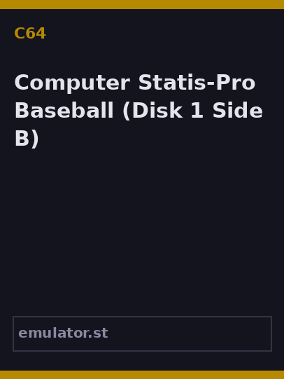 Computer Statis-Pro Baseball
