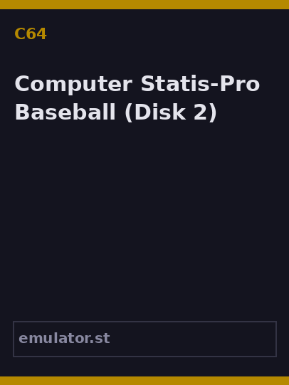 Computer Statis-Pro Baseball