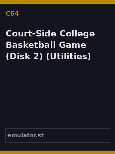 Court-Side College Basketball Game