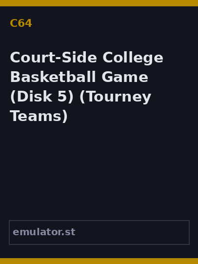 Court-Side College Basketball Game